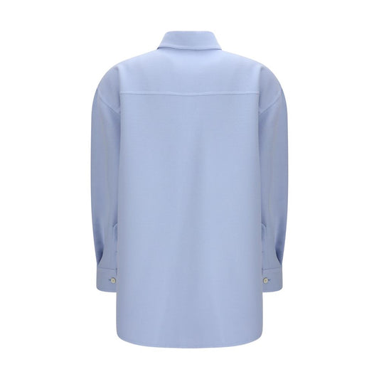 Fabiana Filippi Light Blue Fleece Wool Coat