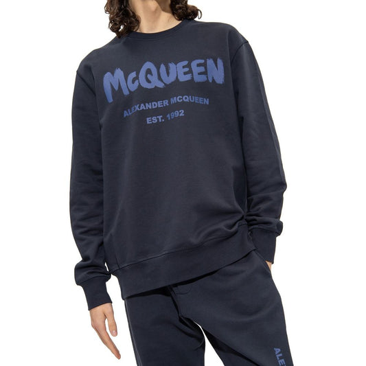 Alexander McQueen Blue Cotton Sweatshirt
