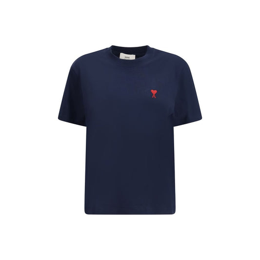 Ami Paris Blue Cotton T-Shirt
