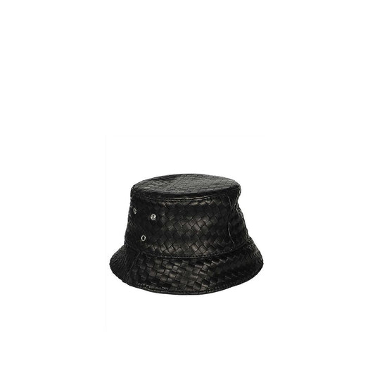Bottega Veneta Black Lamb Leather Bucket Hat