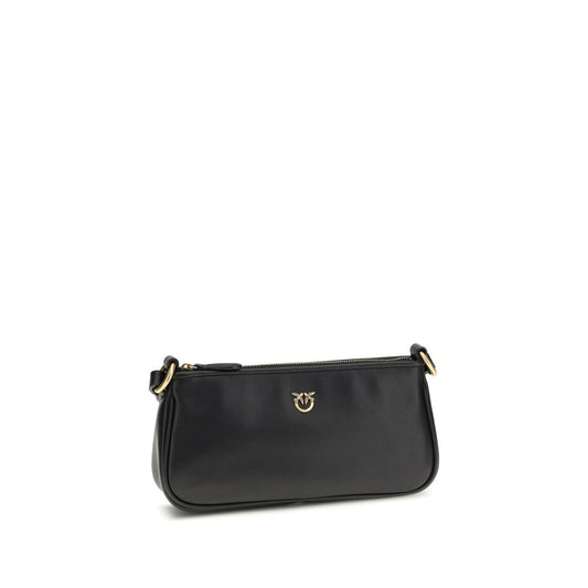PINKO Black Calf Leather Bos Taurus Shoulder Bag