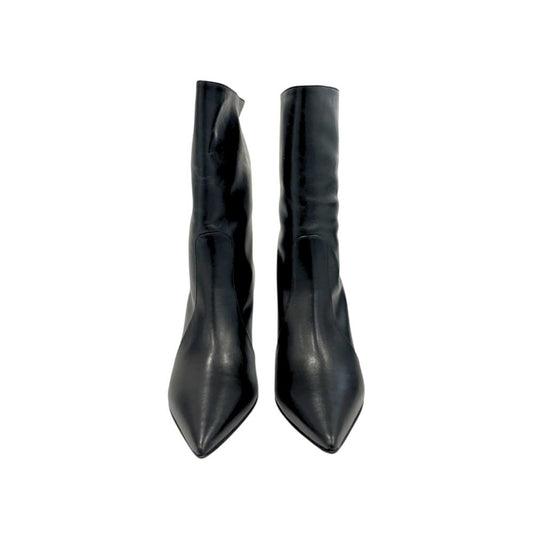 Borbonese Black Leather Women Boot with Stiletto Heel
