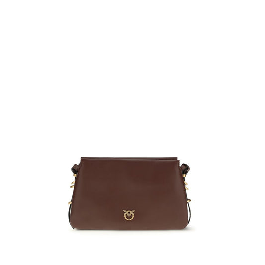 PINKO Brown Calf Leather Bos Taurus Shoulder Bag