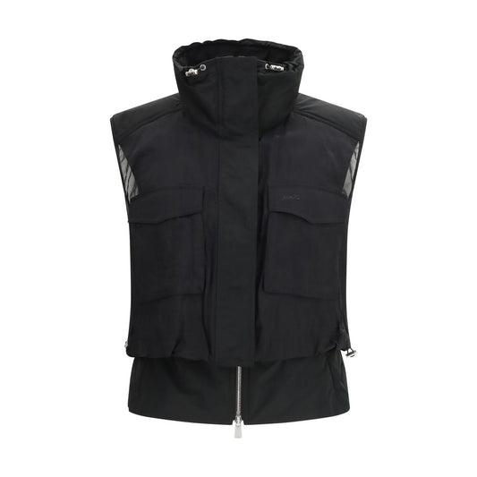 PINKO Black Nylon Sleveless Jacket