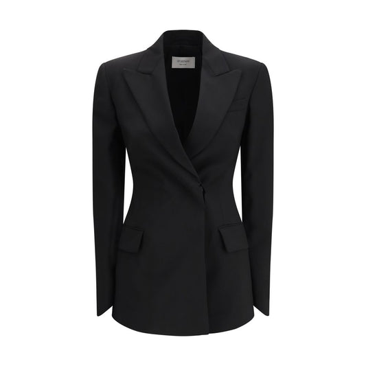 Max Mara Black Fleece Wool Blazer