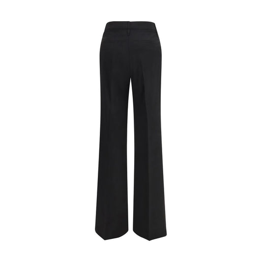 Max Mara Black Fleece Wool Flared Pants
