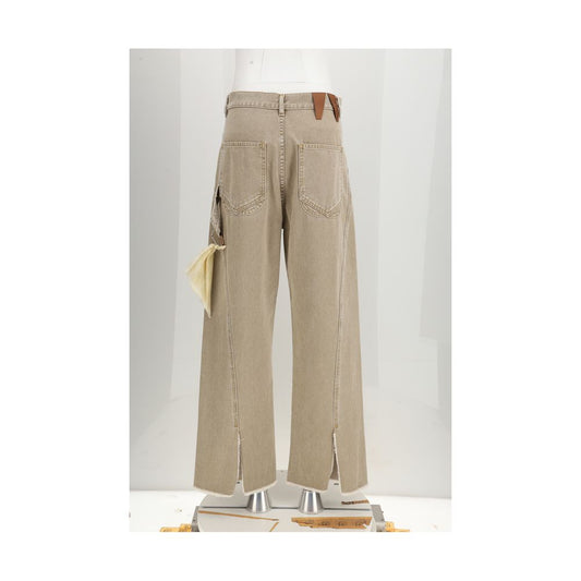 Darkpark Beige Cotton High-Waisted Jean