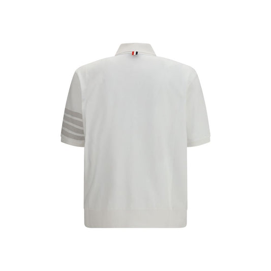 Thom Browne White Cotton Polo Shirt