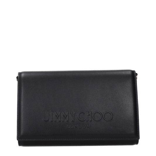 Jimmy Choo Black Leather Clutch Bag