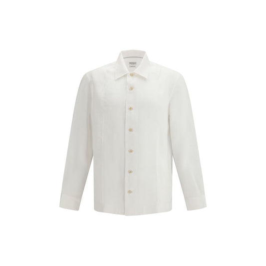 Brunello Cucinelli White Linen Dress Shirt