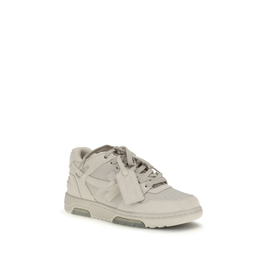 Off-White Beige Calf Leather Bos Taurus Low Top Sneakers