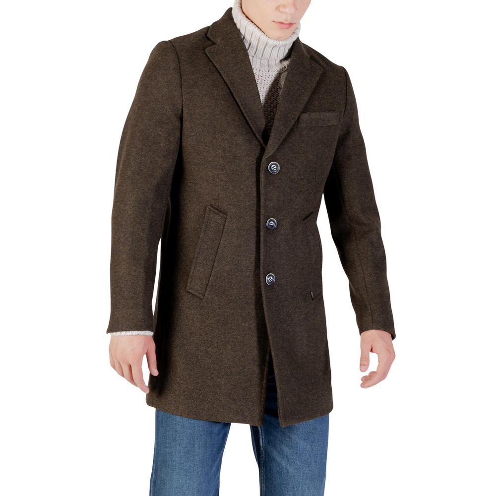 Gianni Lupo Green Polyester Coat