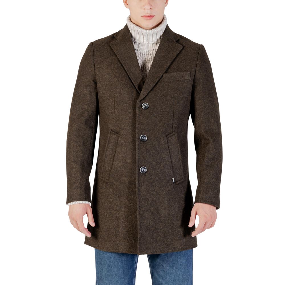 Gianni Lupo Green Polyester Coat