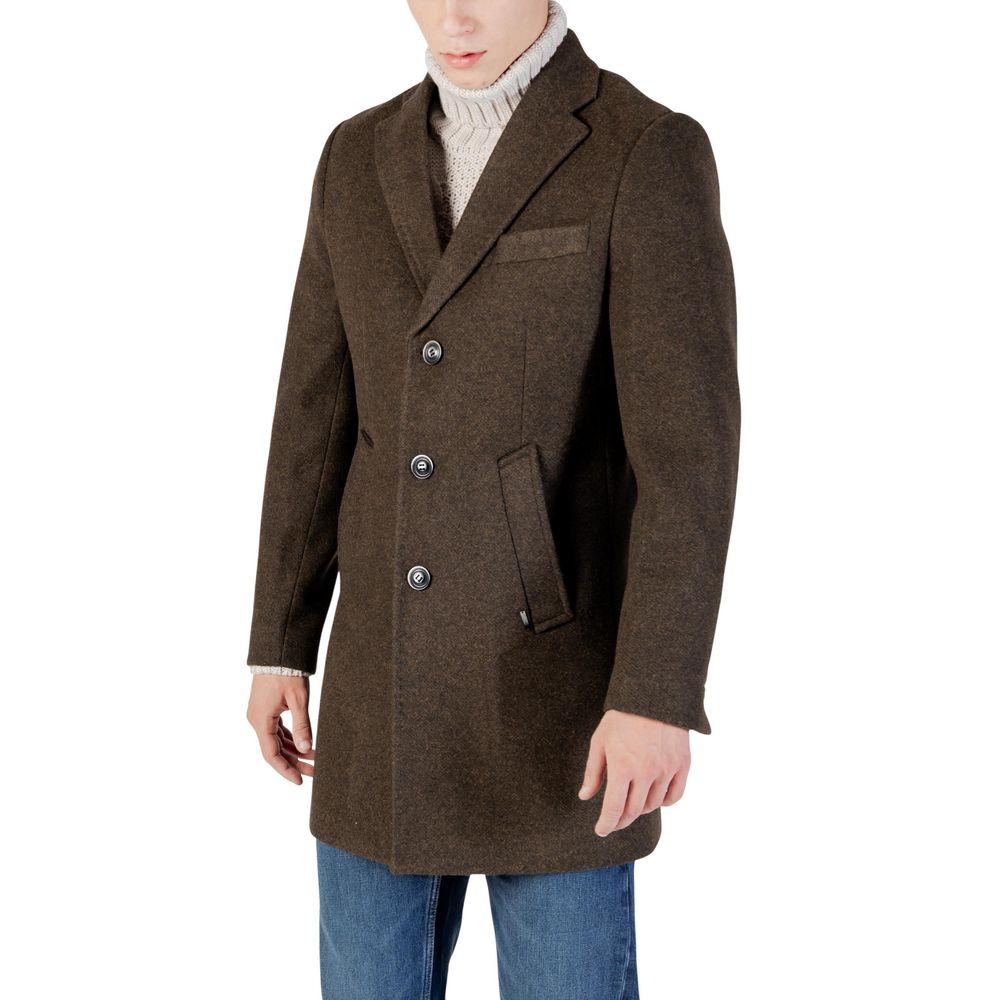Gianni Lupo Green Polyester Coat