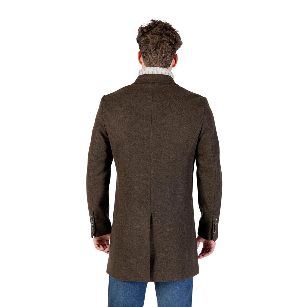 Gianni Lupo Green Polyester Coat