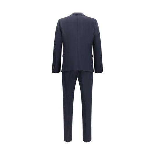 Dsquared² Blue Fleece Wool Two-Piece Suit