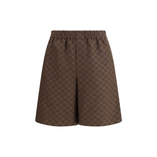 Gucci Brown Linen Bermuda Shorts
