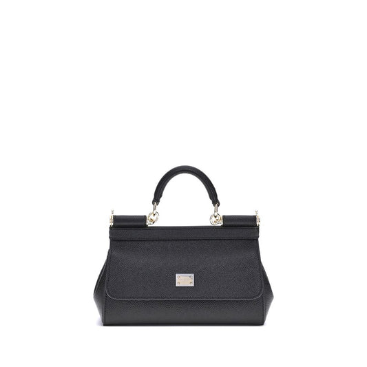 Dolce & Gabbana Black Calf Leather Bos Taurus Shoulder Bag