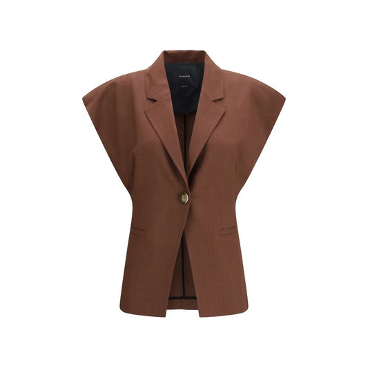 PINKO Brown Viscose Sleveless Jacket