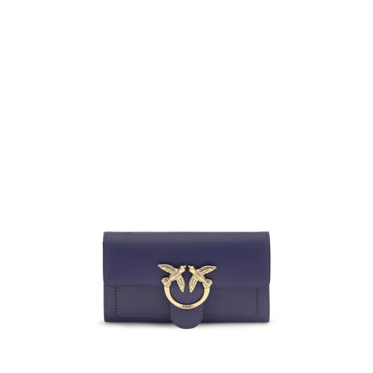 PINKO Blue Calf Leather Bos Taurus Shoulder Bag