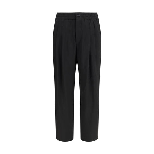 Giorgio Armani Black Viscose Casual Pants