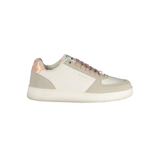 Gas White Polyester Athletic Sneakers