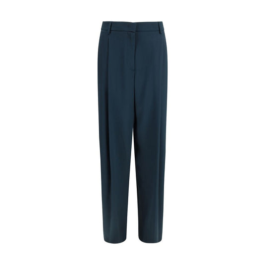 Giorgio Armani Blue Silk Casual Pants