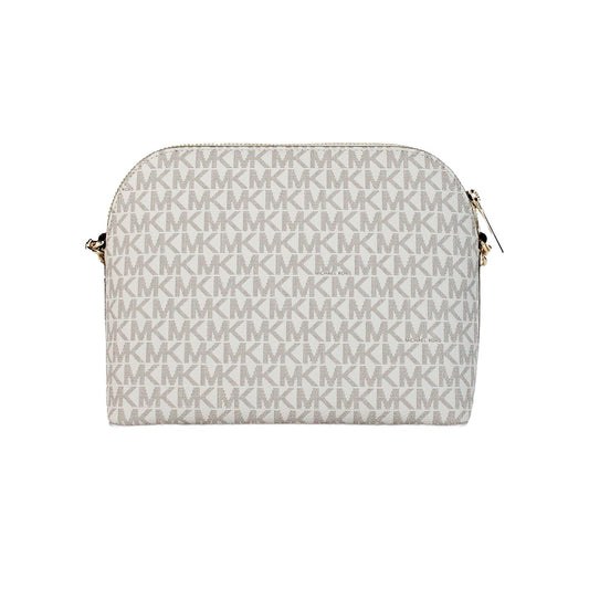 Michael Kors Women'S Back Slip Pocket Signature Canvas Crossbody Bag, Vanilla