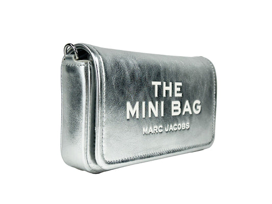 Marc Jacobs The Metallic Leather Chain Mini Bag - Silver
