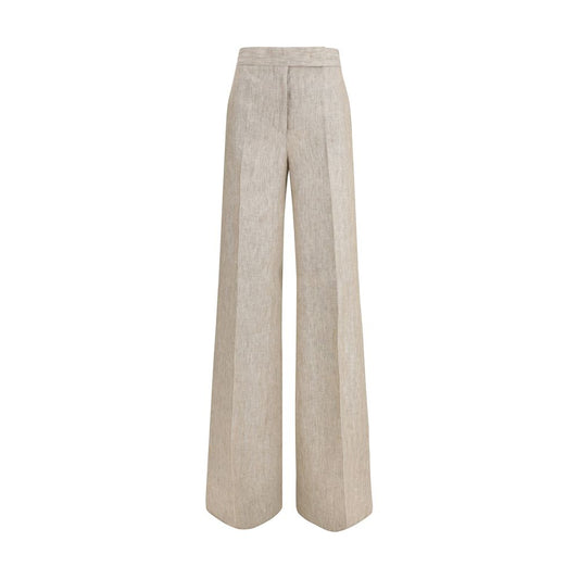 Max Mara Beige Linen Casual Pants