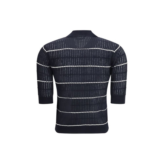 Max Mara Blue Silk Polo Shirt