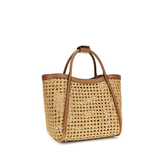 Max Mara Beige Raffia Shoulder Bag
