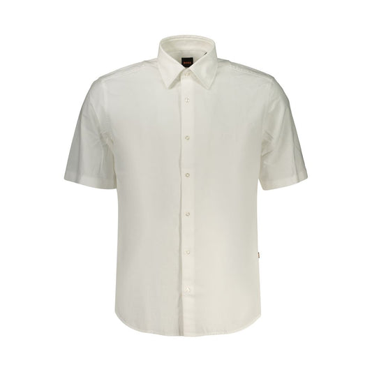 Hugo Boss White Cotton Men's Shirt