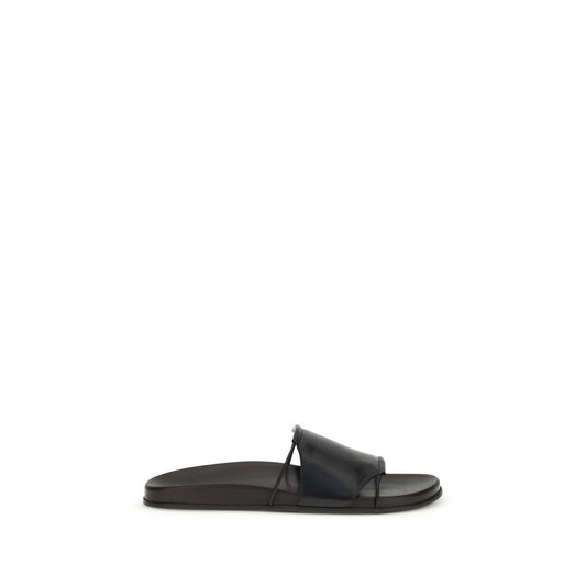 The Row Black Lamb Ovis Aries Aries Sandals