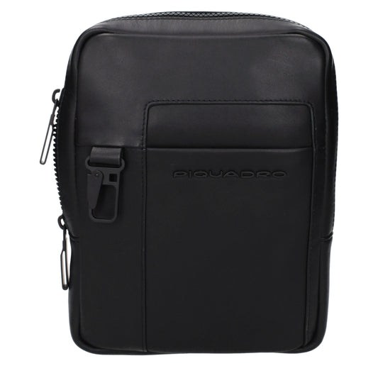 Piquadro Black Leather Crossbody Bag