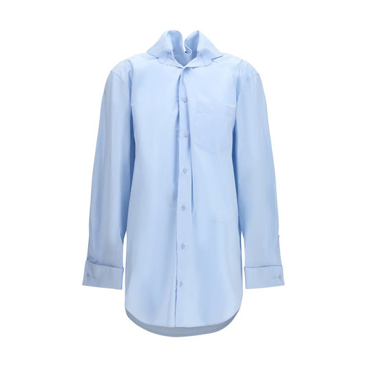 ALAINPAUL Blue Cotton Dress Shirt