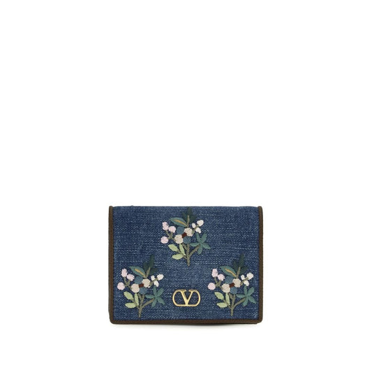 Valentino Garavani Blue Cotton Wallet