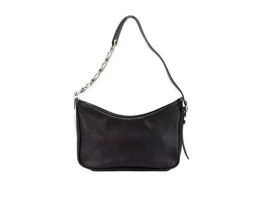 Marc Jacobs Tempo Small Black Smooth Leather Hobo Convertible Shoulder Bag Purse