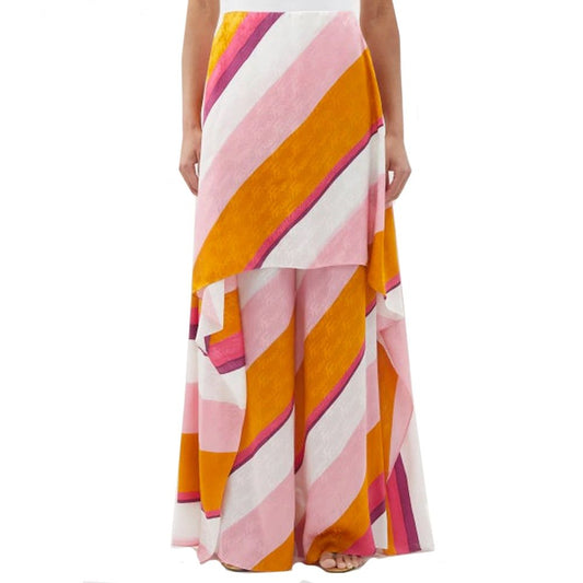 Fendi Multicolor Silk Casual Pants