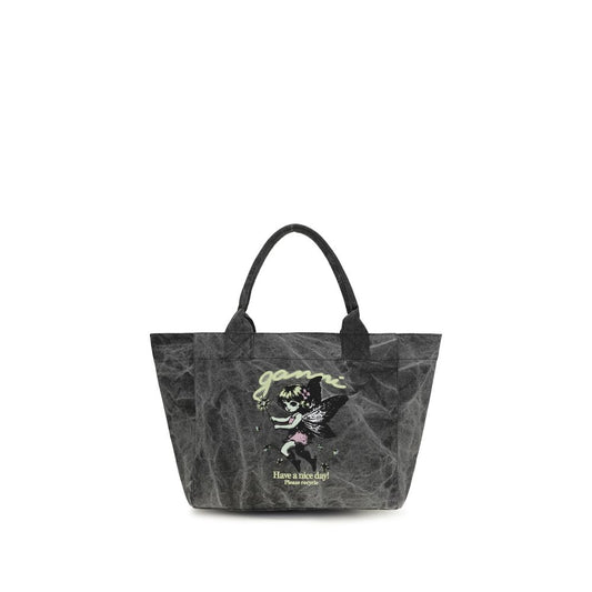 Ganni Gray Cotton Shoulder Bag