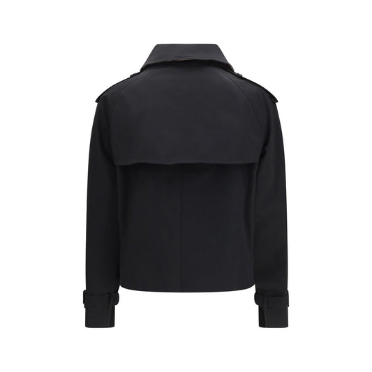 Burberry Black Cotton Trench Coat