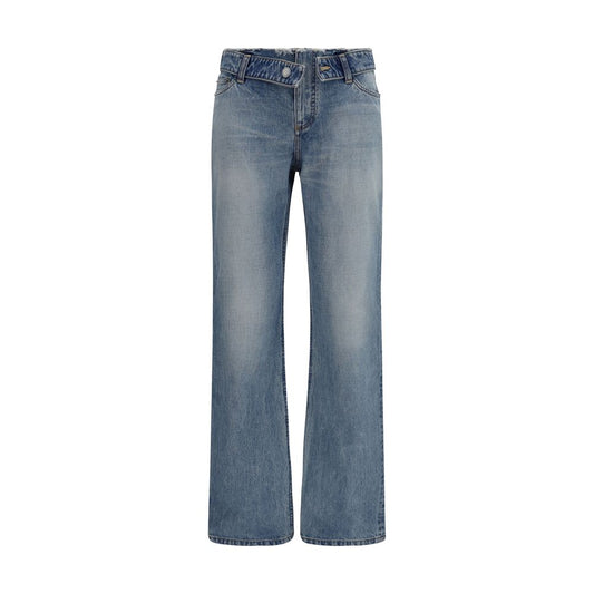 Alexander McQueen Blue Cotton Straight-Leg Jeans