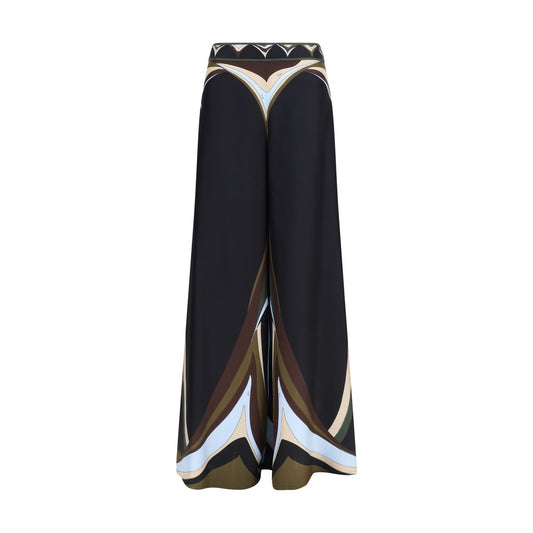 Emilio Pucci Black Silk Flared Pants