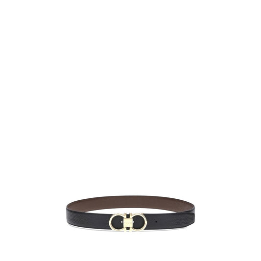 Ferragamo Black Calf Leather Bos Taurus Regular Belt