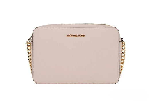 Michael Kors Adult Saffiano Leather East West Crossbody Handbag With 2 Slit Pockets, Blush