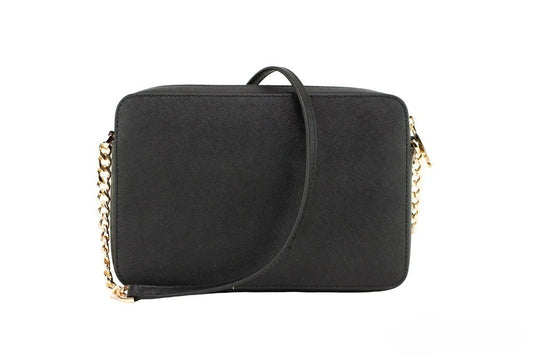Michael Kors Women'S Top Zip Closure Saffiano Leather Crossbody Bag, Black