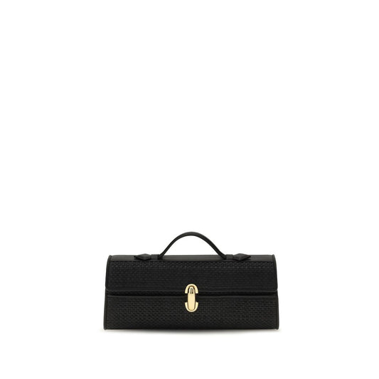 Savette Black Raffia Handbag
