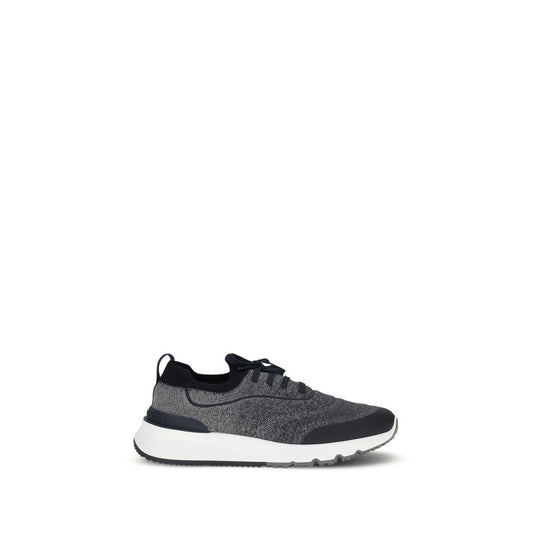 Brunello Cucinelli Gray Cotton Athletic Sneakers