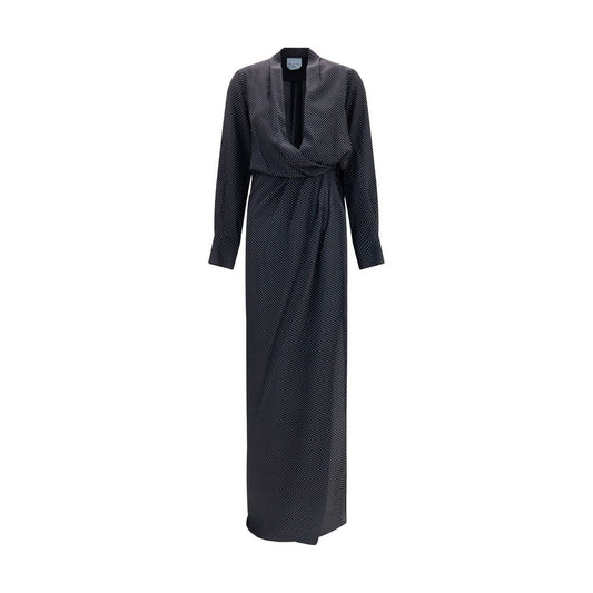 SA SU PHI Black Silk Long Dress