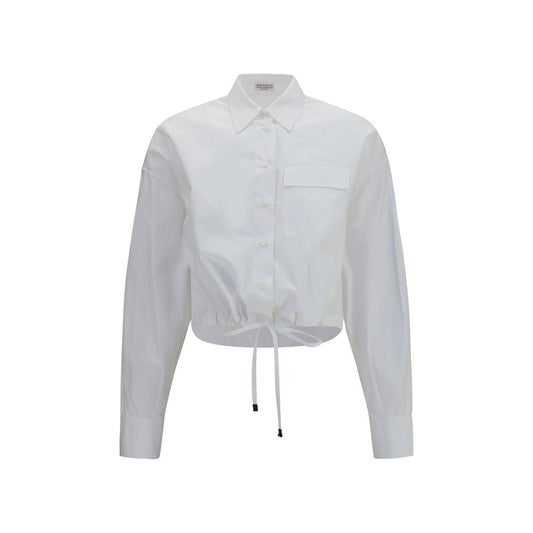 Brunello Cucinelli White Cotton Dress Shirt